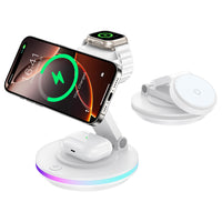 Base de Carga Mag-Safe 3 en 1 Plegable y Giratoria con Ajuste de Luz para iPhone/Apple Watch/AirPods - （40 piezas）Precio de compra al por mayor