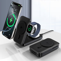Estación de carga 3 en 1 compatible con cargador seguro Mag Safe, soporte de cargador inalámbrico de 15 W certificado Qi2