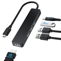 USB C Hub 5 en 1 extiende su dispositivo en 4K HDMI + PD 100W + puertos USB 3.0 + 2 * puertos USB 2.0